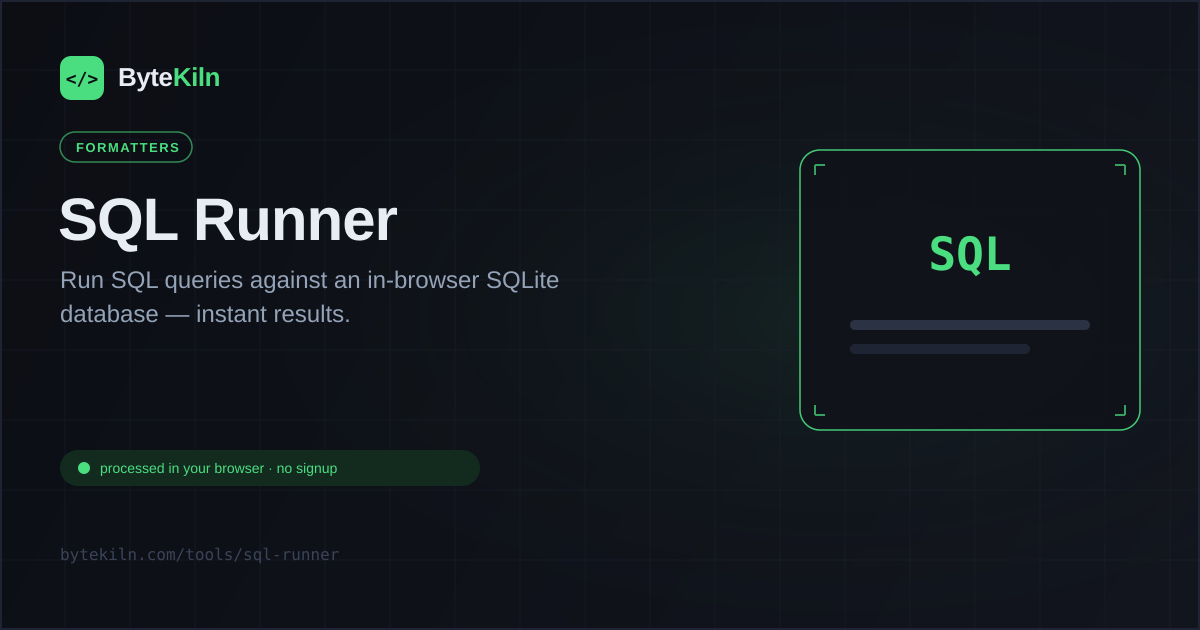 Sql Join Bytes SQL Runner Guide: Test SQLite Queries in Your Browser | ByteKiln